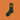 Green socks with orange text on an orange background